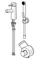 Waschbeckenarmatur von HANSA mit einem Hebel, einer länglichen Wasserleitung und einer Wandhalterung für einen flexiblen Wasserfluss.